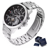 Tommy Hilfiger Henry Chronograph Black Dial Silver Steel Strap Watch For Men - 1710477