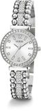 Guess Gala Diamonds Silver Dial Silver Steel Strap Watch for Women - GW0401L1