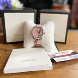 Gucci G Timeless Pink Dial Pink Leather Strap Watch For Women - YA1264083