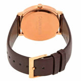 Calvin Klein Posh Silver Dial Brown Leather Strap Watch for Men - K8Q316G6