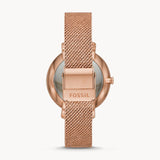 Fossil Jacqueline Three-Hand White Dial Rose Gold Mesh Bracelet Watch for Women - ES4534