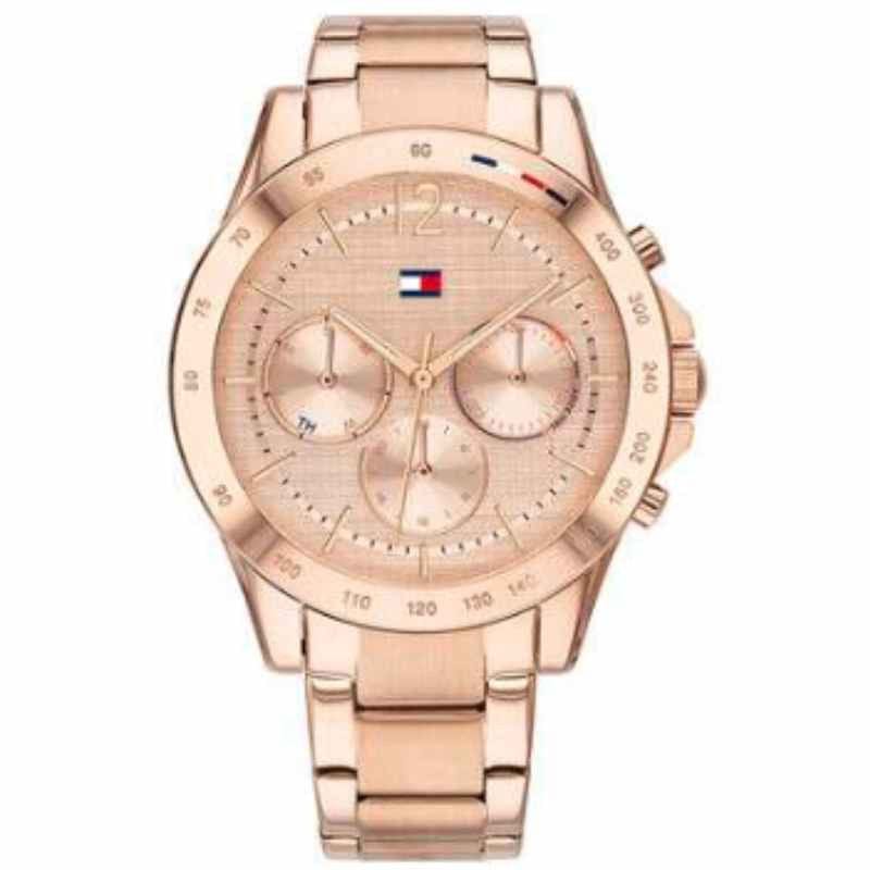 Tommy Hilfiger Haven Chronograph Rose Gold Dial Rose Gold Steel Strap Watch For Women - 1782197