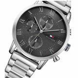 Tommy Hilfiger Daniel Black Dial Silver Steel Strap Watch for Men - 1710413