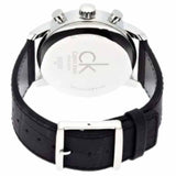 Calvin Klein City Chronograph Silver Dial Black Leather Strap Watch for Men - K2G271C6