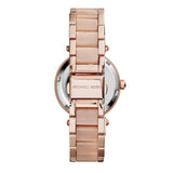 Michael Kors Parker Pink Dial Two Tone Steel Strap Watch for Women - MK6110