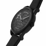 Emporio Armani Meccanico Quartz Black Dial Black Leather Strap Watch For Men - AR60032