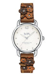 Coach Delancey White Dial Floral Brown Leather Strap Watch for Women - 14502761