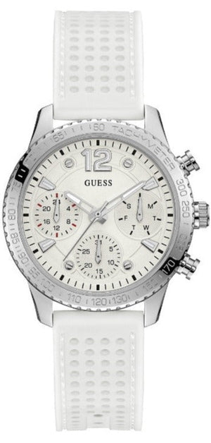 Guess Marina Quartz White Dial White Rubber Strap Watch For Women - W1025L1