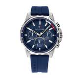 Tommy Hilfiger Mason Blue Dial Blue Rubber Strap Watch for Men - 1791791