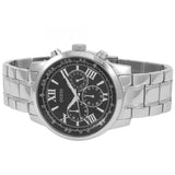 Guess Horizon Chronograph Quartz Black Dial Silver Steel Strap Watch For Men - W0379G1