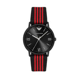 Emporio Armani Kappa Black Dial Two Tone NATO Strap Watch For Men - AR11015