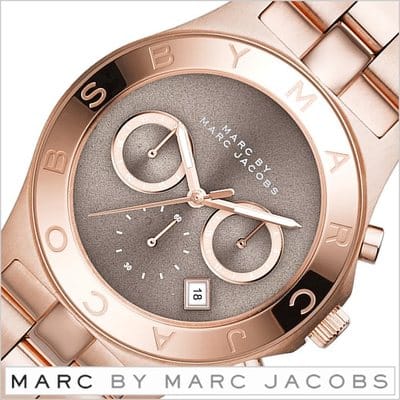 Marc Jacobs Blade Chronograph Brown Dial Rose Gold Steel Strap Watch for Women - MBM3308