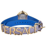 Versace V-Flare Silver Dial Purple Leather Strap Watch for Women - VEBN00318