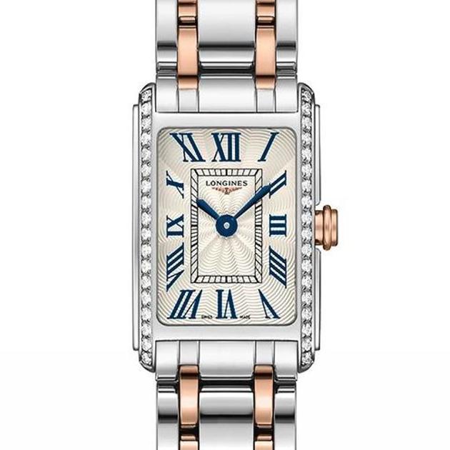 Longines Dolcevita Diamonds White Dial Two Tone Steel Strap Watch for Women - L5.258.5.79.7