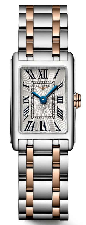 Longines Dolcevita 18K Gold Silver Dial Two Tone Steel Strap Watch for Women - L5.258.5.71.7