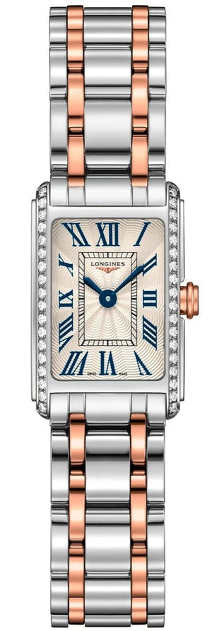 Longines Dolcevita Diamonds White Dial Two Tone Steel Strap Watch for Women - L5.258.5.79.7