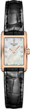 Longines Dolcevita Diamonds Mother of Pearl White Dial Black Leather Strap Watch for Women - L5.258.8.87.0