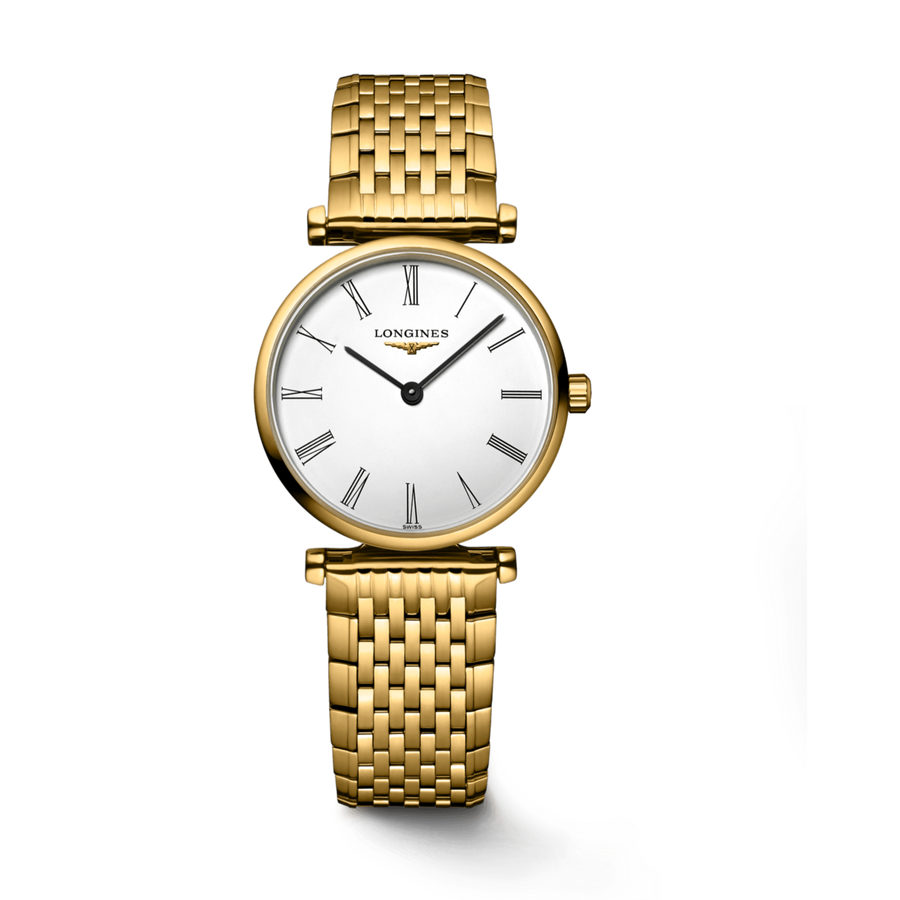 Longines La Grande Classique De Longines White Dial Gold Steel Strap Watch for Women - L4.209.2.11.8