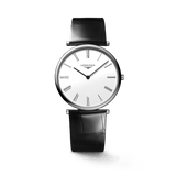 Longines La Grande Classique De Longines White Dial Black Leather Strap Watch for Women - L4.755.4.11.2