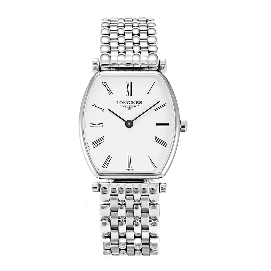 Longines La Grande Classique de Longines Tonneau White Dial Silver Steel Strap Watch for Women - L4.205.4.11.6
