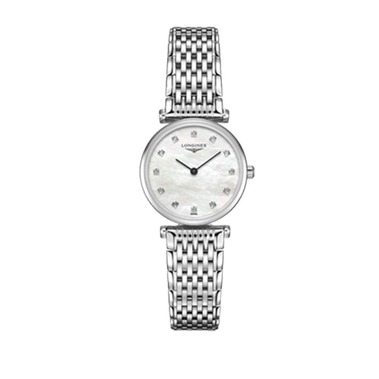 Longines La Grande Classique Diamonds White Dial Silver Steel Strap Watch for Women - L4.209.4.87.6
