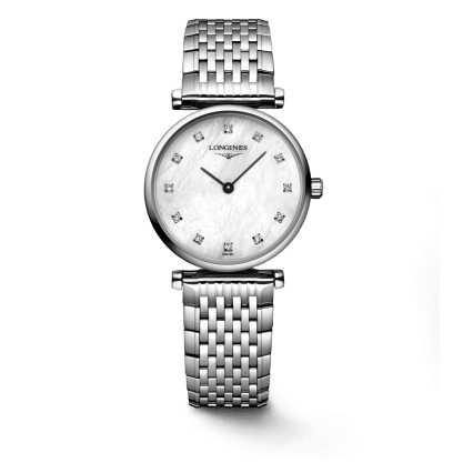 Longines La Grande Classique Diamonds White Dial Silver Steel Strap Watch for Women - L4.209.4.87.6