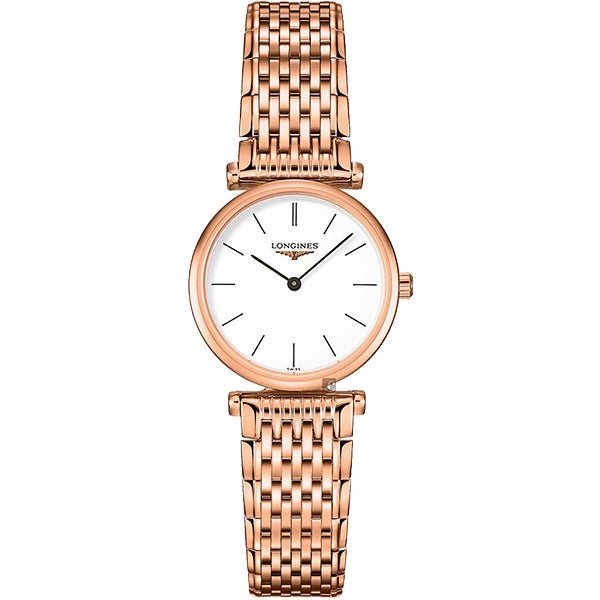 Longines La Grande Classique White Dial Rose Gold Mesh Bracelet Watch for Women - L4.209.1.92.8