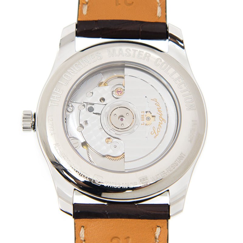 Longines Master Collection Automatic 40mm White Dial Brown Leather Strap Watch for Men - L2.793.4.77.3