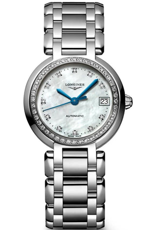 Longines PrimaLuna 26.5mm Automatic White Mother of Pearl Dial Silver Stainless Steel Watch for Women - L8.111.0.87.6