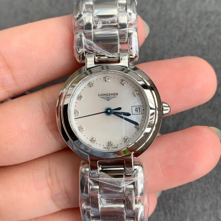 Longines PrimaLuna Mother of Pearl Dial Silver Steel Strap Watch for Women - L8.110.4.87.6