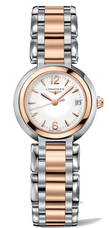 Longines PrimaLuna Quartz White Dial Two Tone Steel Strap Watch for Women - L8.110.5.16.6