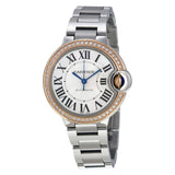 Cartier Ballon Bleu De Cartier Diamonds Silver Dial Silver Steel Strap Watch for Women - WE902080