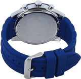 Guess Caliber Chronograph White Dial Blue Rubber Strap Watch for Men - W0864G6