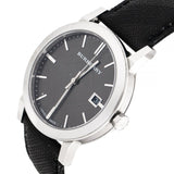 Burberry The City Grey Dial Black Leather Strap Watch for Men - BU9030