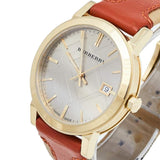 Burberry The City Gold Dial Orange Leather Strap Watch for Women - BU9016