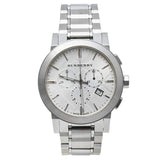 Burberry The City Chronograph Silver Dial Silver Steel Strap Watch for Men - BU9350