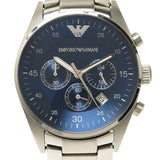 Emporio Armani Sportivo Chronograph Blue Dial Silver Steel Strap Watch For Men - AR5860