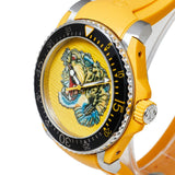 Gucci Dive Tiger Yellow Dial Yellow Rubber Strap Watch For Men - YA136317