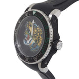 Gucci Dive Tiger Black Dial Black Rubber Strap Watch For Men - YA136318