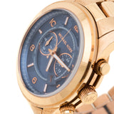 Michael Kors Runway Stop Hunger Quartz Blue Dial Rose Gold Steel Strap Watch For Men - MK8358