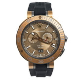 Versace V Extreme Chronograph Brown Tone Dial Black Rubber Strap Watch for Men - VCN030017