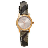 Burberry The City Pink Dial Brown Leather Strap Watch for Women - BU9236