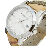 Burberry The City Silver Dial Brown Leather Strap Watch for Women - BU9025