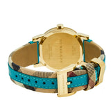 Burberry The City Gold Dial Blue Leather Strap Watch for Women - BU9018