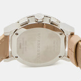 Burberry The City Chronograph Rose Gold Dial Beige Leather Strap Watch For Women - BU9702