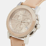 Burberry Chronograph Rose Gold Dial Beige Leather Strap Watch for Women - BU9704