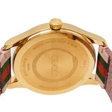 Gucci G Timeless Quartz Pink Dial Three Tone Leather Strap Watch For Women - YA1264118