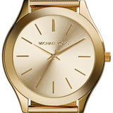 Michael Kors Slim Runway Champagne Dial Gold Mesh Bracelet Watch for Women - MK3282