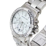 Michael Kors Dylan Glitz Chronograph White Dial Silver Steel Strap Watch For Women - MK5411