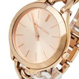 Michael Kors Slim Runway Rose Gold Dial Rose Gold Steel Strap Watch for Women - MK3223